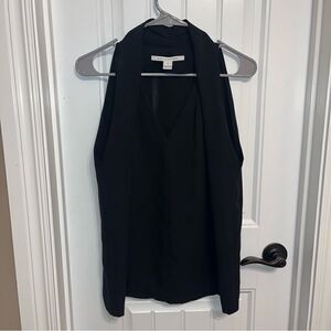 Diane Von Furstenberg Black Sleeveless Blouse